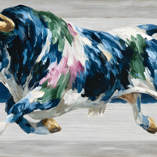 Charging Bull Color Fusion Canvas Print