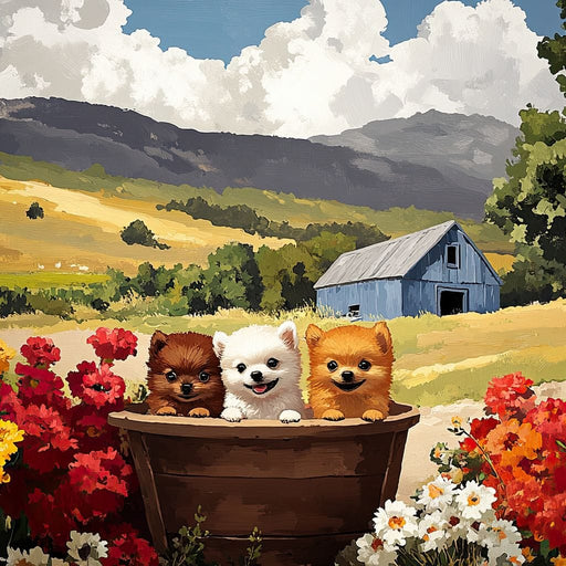 Fluffy Trio Canvas Print