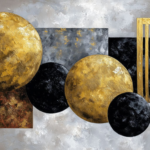 Golden Geometric Orbits Canvas Print