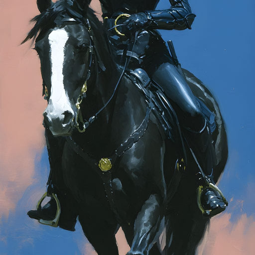 Night Rider of Midnight Steel Canvas Print