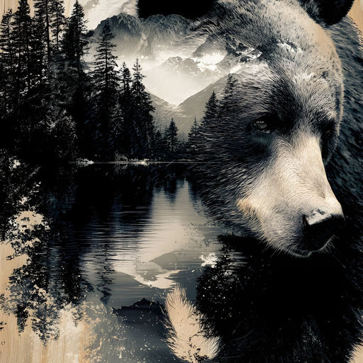 Wild Pines Bear Reflection Canvas Print