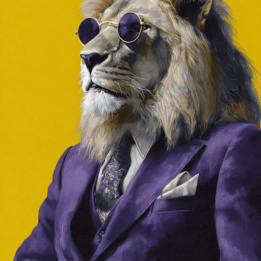 Regal Lion Boss Violet Suit Canvas Print