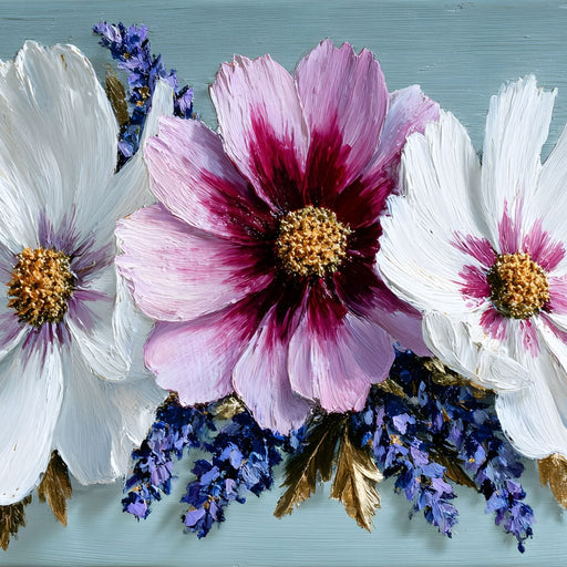 Impasto Floral Petals Bouquet Canvas Print