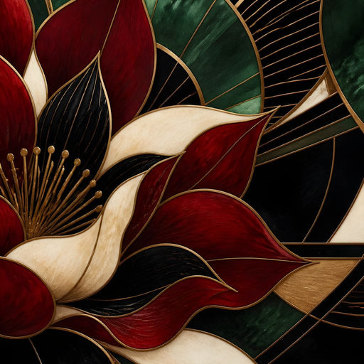Gilded Petal Geometry Canvas Print