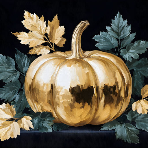 Golden Pumpkin Autumn Elegance Canvas Print