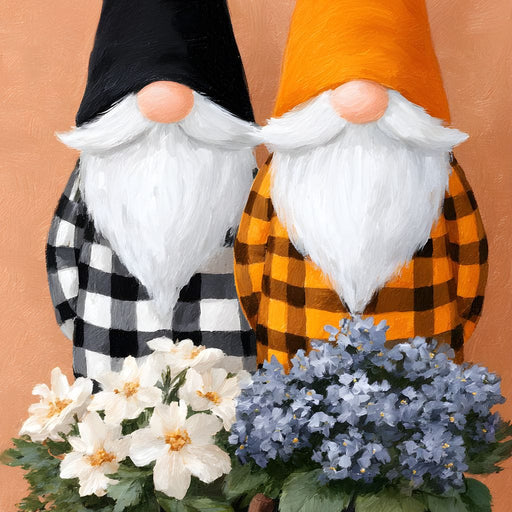 Plaid Gnome Harvest Gathering Canvas Print