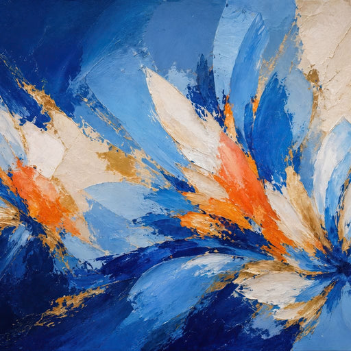 Cobalt Flowerstorm - TooplesArt Canvas Print