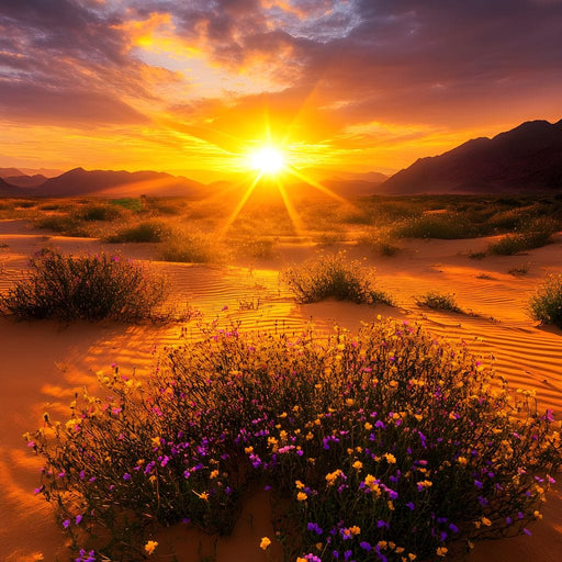 Golden Horizon Meadow Bloom Canvas Print