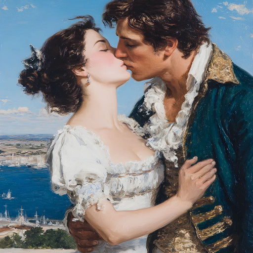 Regency Lovers Coastal Kiss Canvas Print