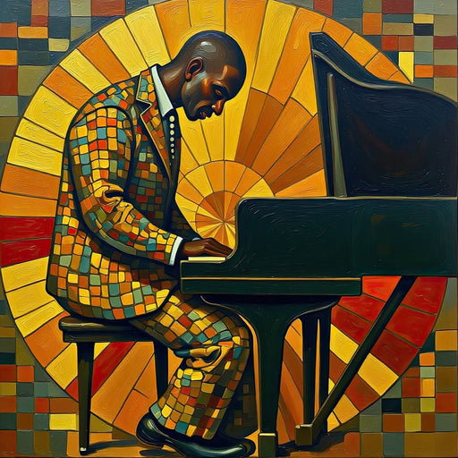 The Mosaic Pianist - TooplesArt Canvas Print
