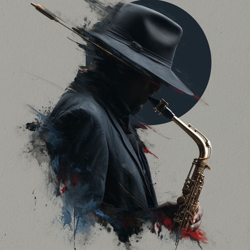 Midnight Saxophone Silhouette Canvas Print