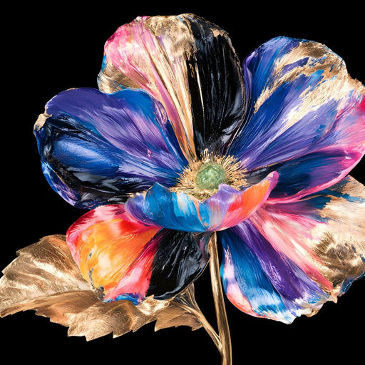 Gilded Petals Reveal Dark Radiance Canvas Print