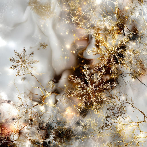 Golden Snowflake Reverie Canvas Print