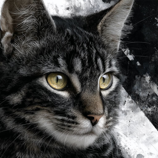 Monochrome Cat Golden Eyes Canvas Print