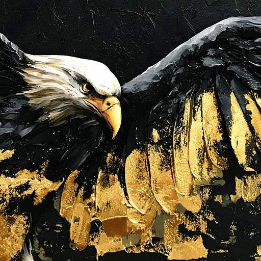 American Eagle in Gold & Black Canvas Print