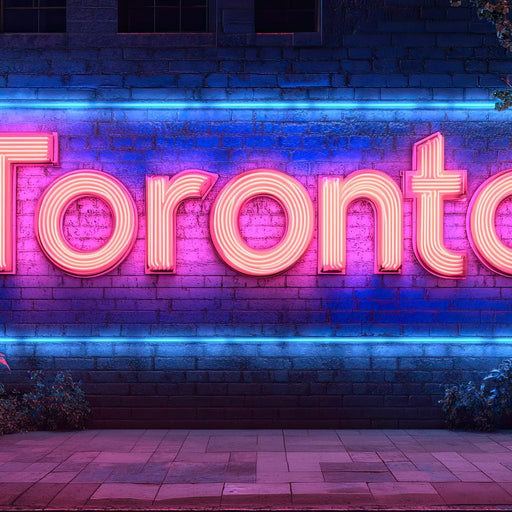 Toronto Neon Nightscape Canvas Print
