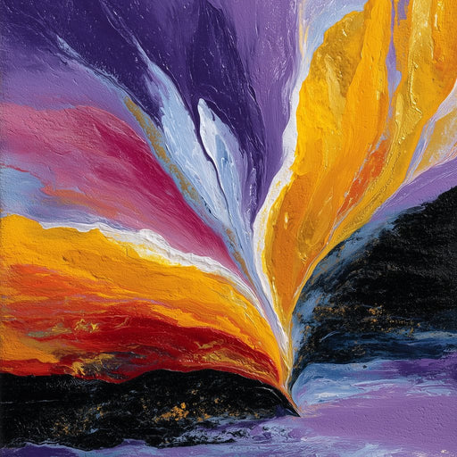 Golden Rift Over Violet Tide Canvas Print