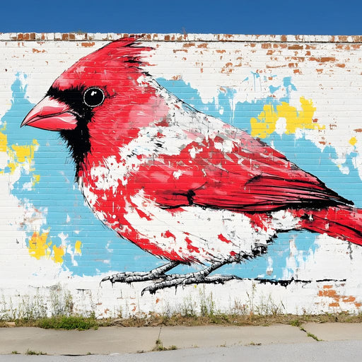 Street Art - Cardinal Mural Canvas Print