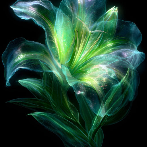 Radiant Emerald Flora Pulse Canvas Print