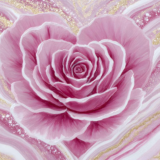 Rose Petal Heart Glow Gold Canvas Print