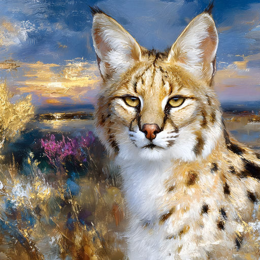 Savanna Serval Sunset Glow - Neal Hackett Canvas Print