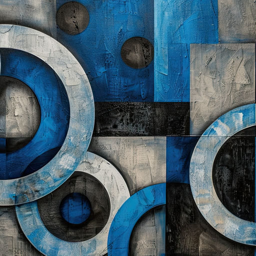 Geometric Blue Spheres Dance Canvas Print