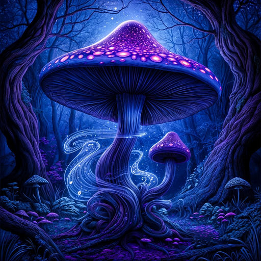 Neon Fungi Fantasy - TooplesArt Canvas Print