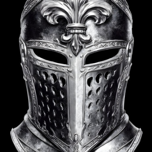 Silver Knight Fleur Helm Majesty Canvas Print
