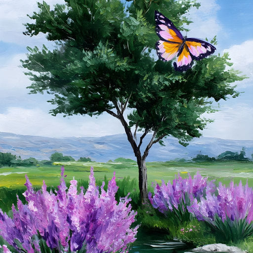 Butterfly Meadow Tranquility Canvas Print