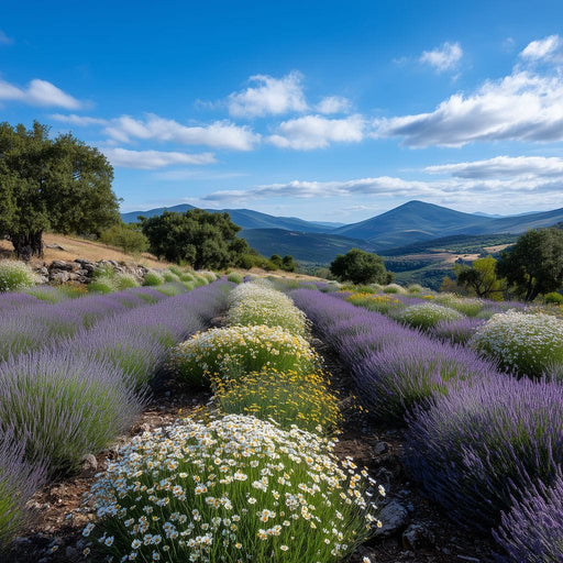 Lavender Fields Mountain Sky Canvas Print