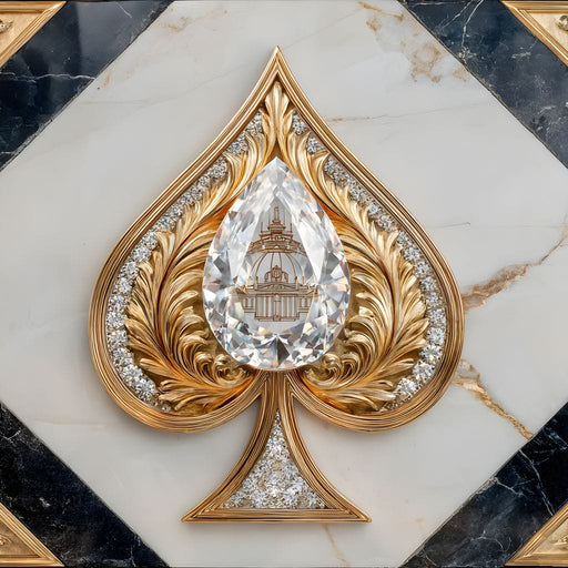 Golden Spade Diamond Majesty Canvas Print