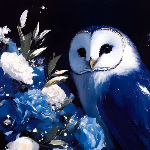 Nocturnal Blossom Owl Sentinel Canvas Print