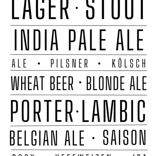 Craft Beer Typography Canvas Print