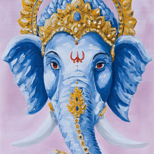 Sacred Blue Ganesha Majesty Canvas Print