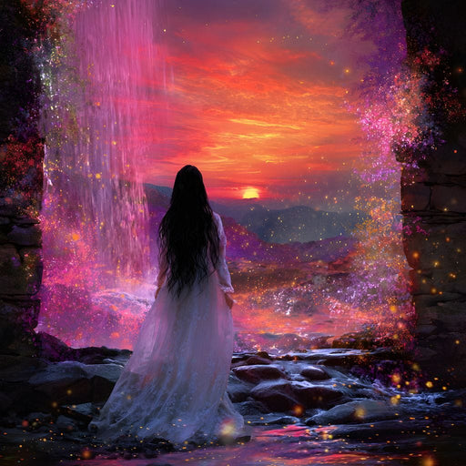 Radiant Sunset Waterfall Reverie Canvas Print