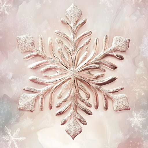Rose Glimmer Snowflake Elegance Canvas Print
