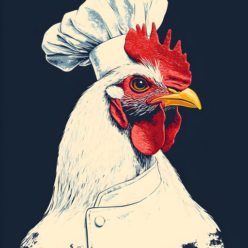 Chef Rooster Portrait Canvas Print