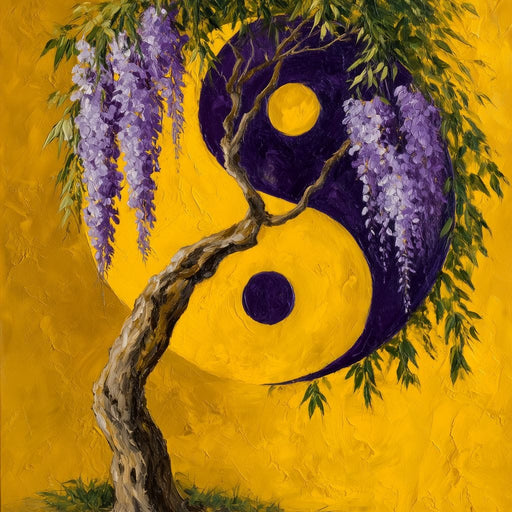 Wisteria Yin Yang Tree Zen Canvas Print