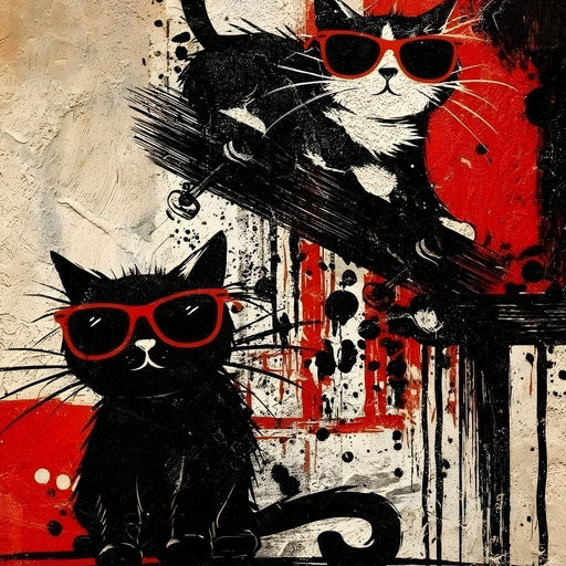 Cool Cats Red Shades Duo Canvas Print