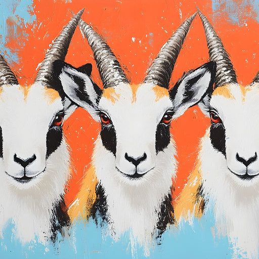 Horned Gazelle Trio Canvas Print