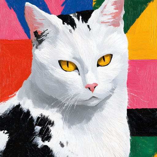 Colorful Cat Pop Style Portrait Canvas Print