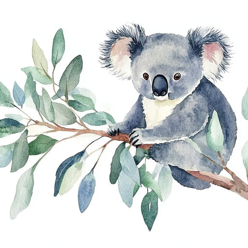 Koala on Eucalyptus Canvas Print
