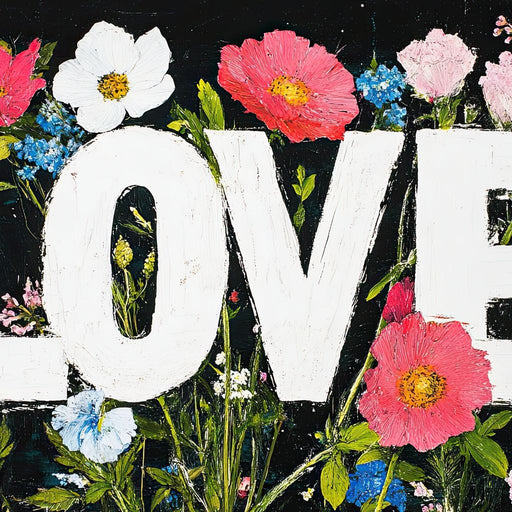 Floral Harmony Embrace Canvas Print