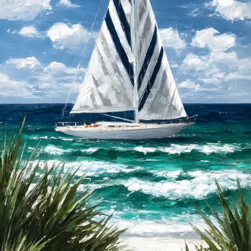 Sailing Beyond Turquoise Waves Canvas Print
