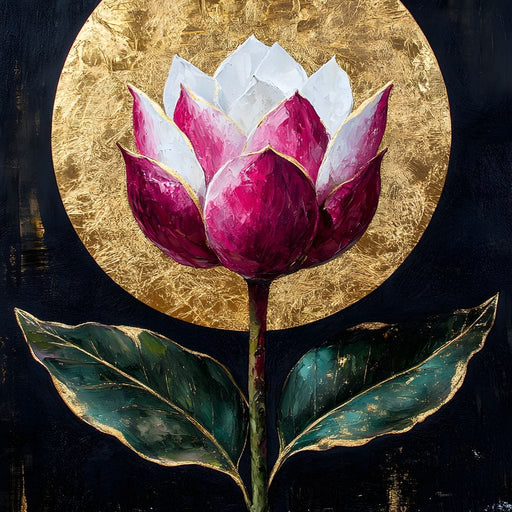 Golden Petal Radiance Canvas Print