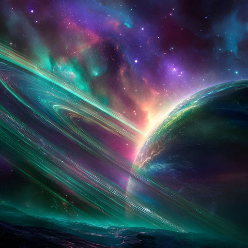 Celestial Dawn of the Rings Canvas Print