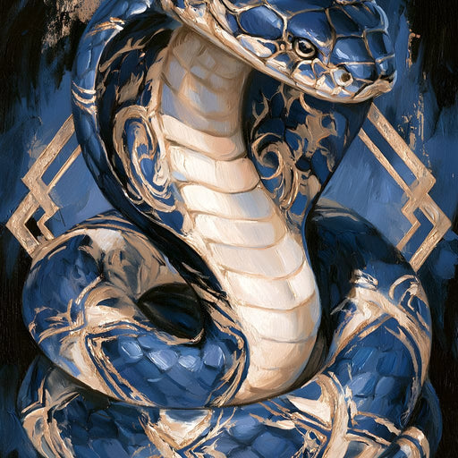 Gilded Scales Of The Midnight Serpent Canvas Print