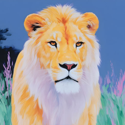 Golden Lion in Wilderness Canvas Print