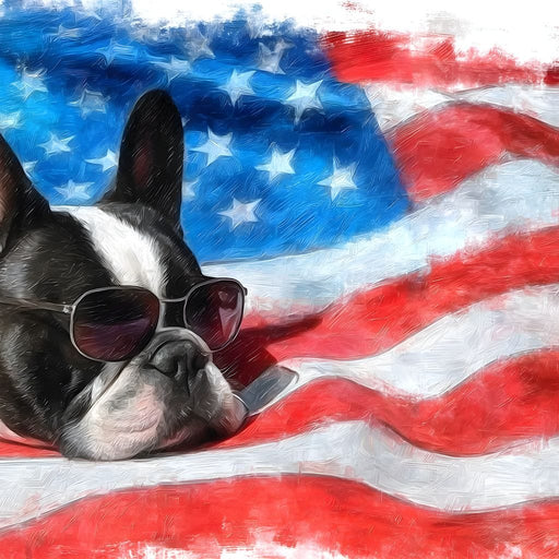 Patriotic Pooch Dreaming Freedom Canvas Print