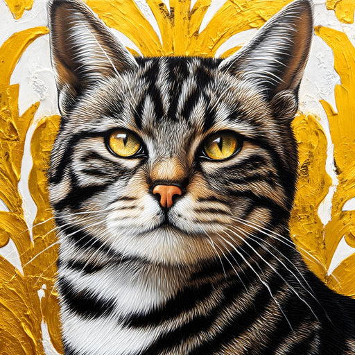 Golden Majesty Feline Portrait Canvas Print
